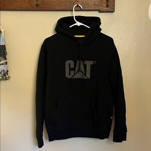 CAT Trademark Black Hoodie Sweatshirt M Thick